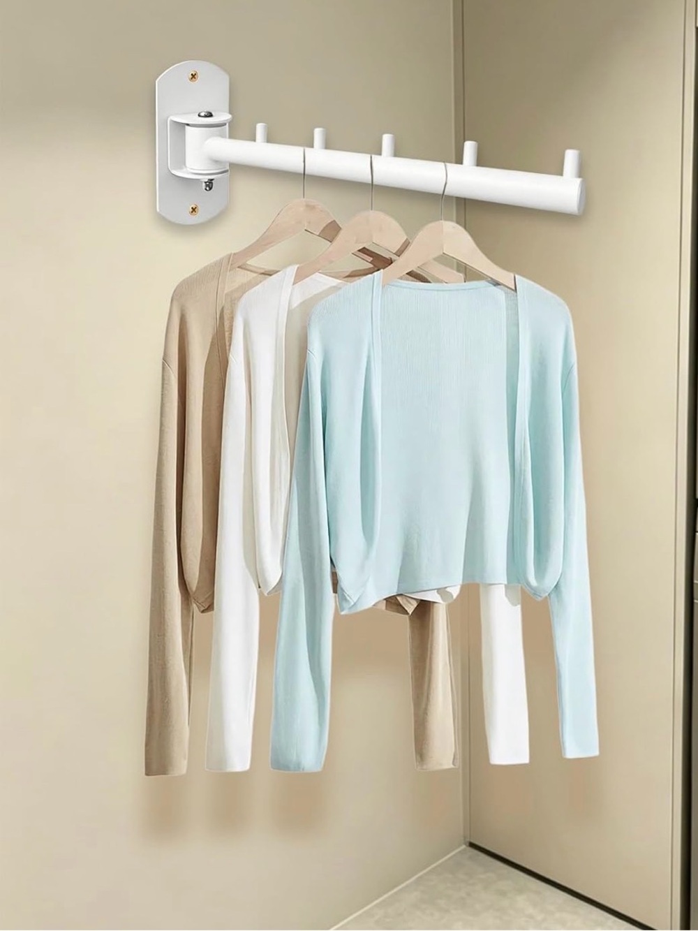 Multi-Functional Wall-Mounted Swivel Garment Racks - Picture 6 of 8